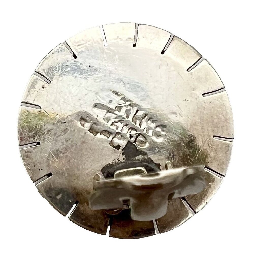 Vintage Azurite Malachite Clip-on Earrings Sterling Silver Southwest Mexico 925 - Picture 8 of 8